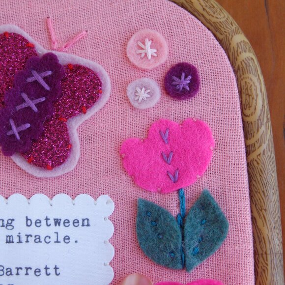 Handmade Embroidered Felt Applique Floral ORIGINAL Art by Catshy Crafts - Picture 6 of 8